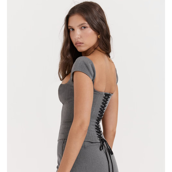 House of CB Rowena Grey Lace Back Corset size L+ | XL | 10-12 - Picture 4 of 9